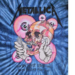 Metallica The Shortest Straw  metal rock Tie Dye Official T-shirt XL big NWT